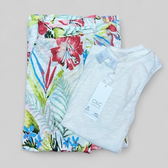 C&C California Linen Blend 2-Piece Skirt & Tank Set Size XL NWT - Picture 5 of 6